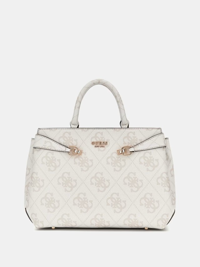 Guess Lorelei Girlfriend Satchel Γυναικεία Τσάντα Λευκή