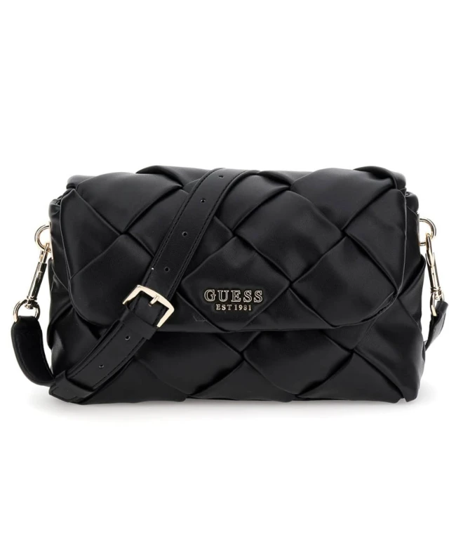 Guess Zaina Flap Shoulder  Γυναικεία Τσάντα Μαύρη