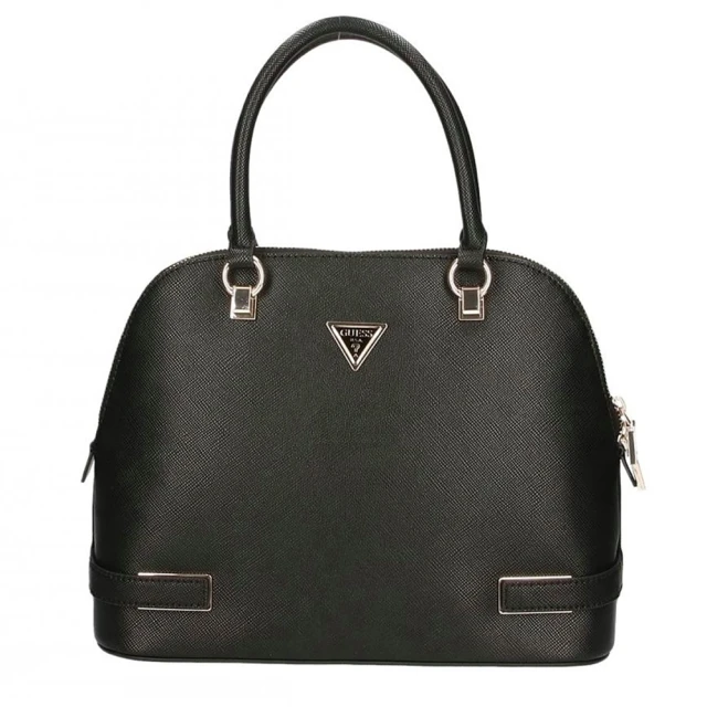 Guess Matilde Dome Satchel Γυναικεία Τσάντα Μαύρη