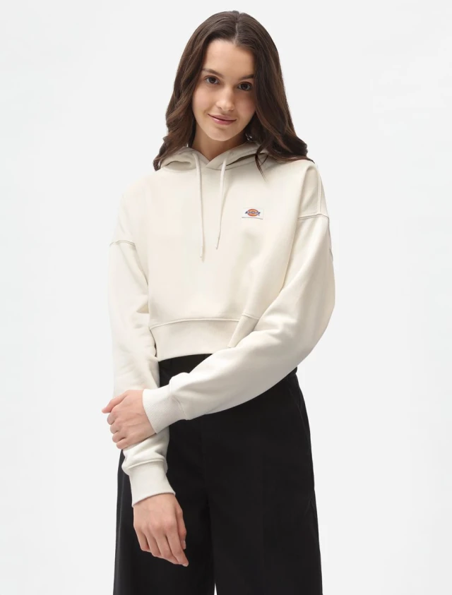 Dickies Oakport Cropped Hoodie W Ecru Γυναικείο Φούτερ Εκρού