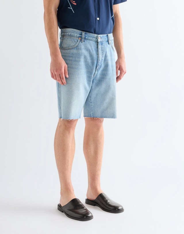 Wrangler Cowboy Shorts Dark Stone Ανδρική Βερμούδα Τζιν Χλώριο