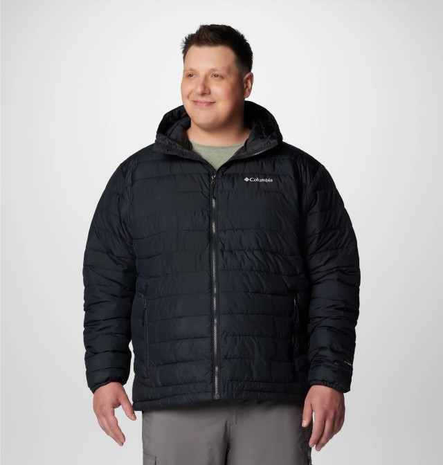 Columbia Powder Lite™ II Hooded Jacket Ανδρικό Μπουφάν Μαύρο Plus Size