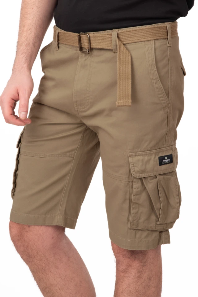 Rebase Cargo Shorts with Belt Ανδρικη Βερμουδα Cargo Μπεζ
