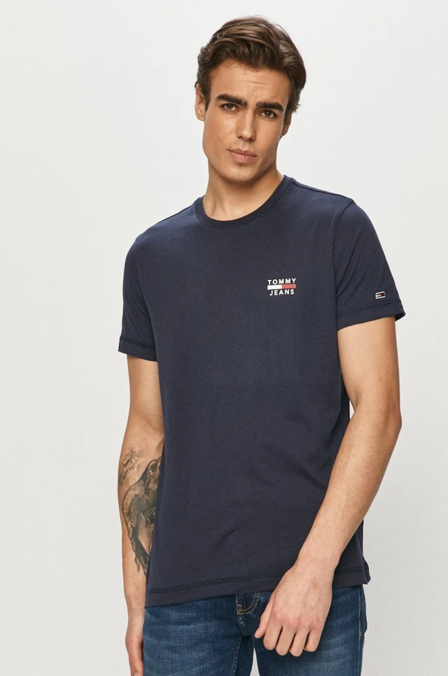 Tommy Hilfiger Tjm Chest Logo Tee Ανδρικη Μπλουζα Μπλε