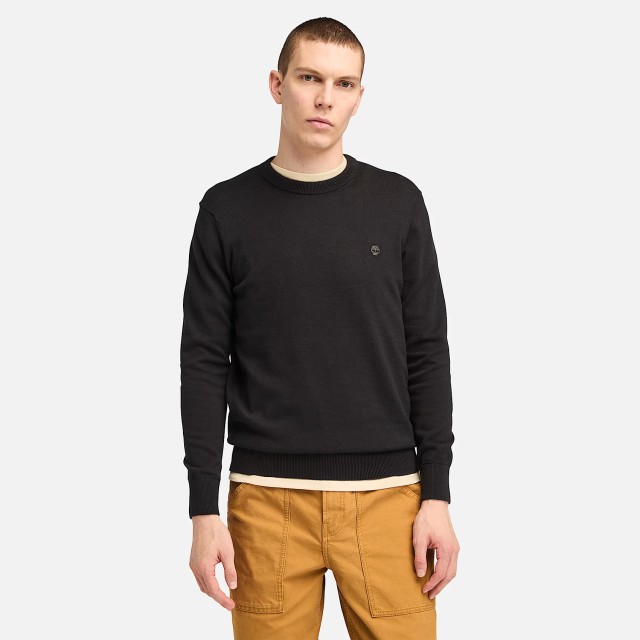 Timberland Williams River Cotton Yd Sweater Black/Pavement Ανδρικό Πλεκτό Μαύρο