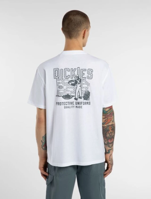 Dickies Bricklane Ss Tee White Ανδρική Μπλούζα Λευκή