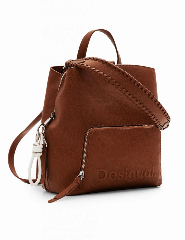 Desigual Back_Half Logo 24 Sumy Mini Γυναικεία Backpack Καφέ