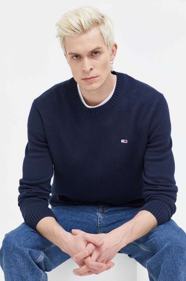 Tommy Hilfiger Tjm Slim Essntls C-Neck Sweater Ανδρικό Πλεκτό Μπλε