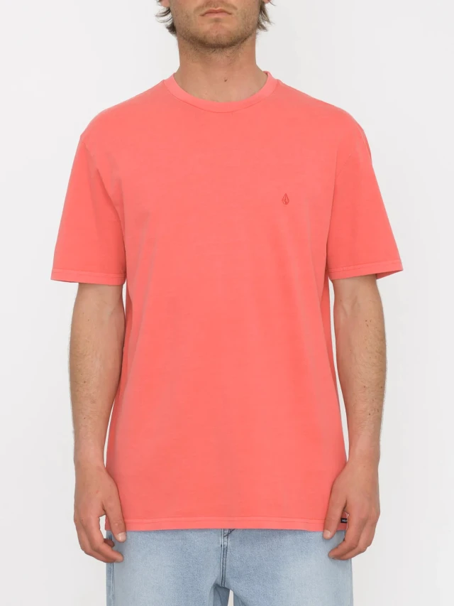 Volcom Fa24 Solid Stone Emb Sst Ανδρική Μπλούζα Κοραλί