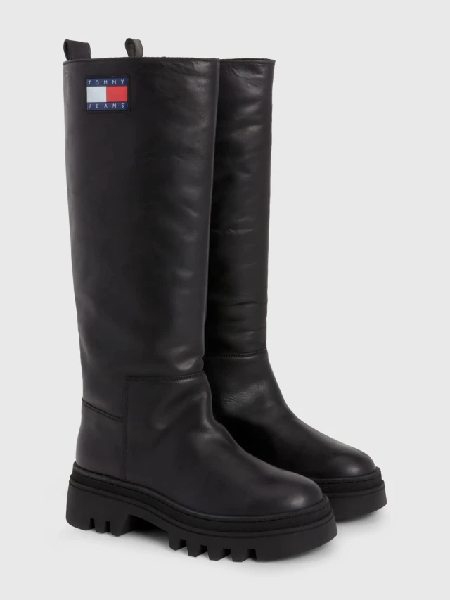 Tommy Hilfiger TJW FASHION HIGH SHAFT Γυναικείες Μπότες Μαύρες