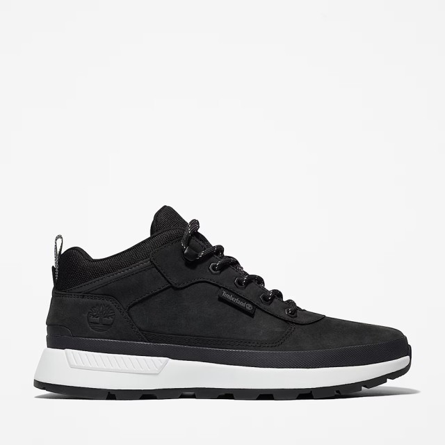 Timberland Field Trekker Low Lace Up Sneaker Jet Black Ανδρικά Δερμάτινα Μποτάκια Μαύρα