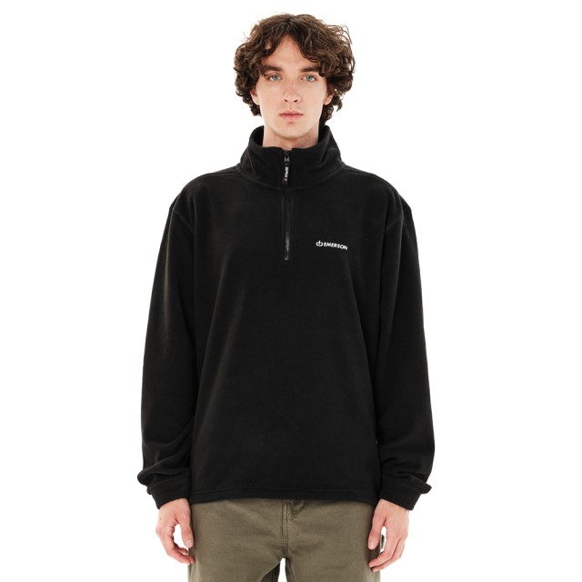 Emerson Mens Half Zip Fleece Ανδρικό Fleece Μαύρο