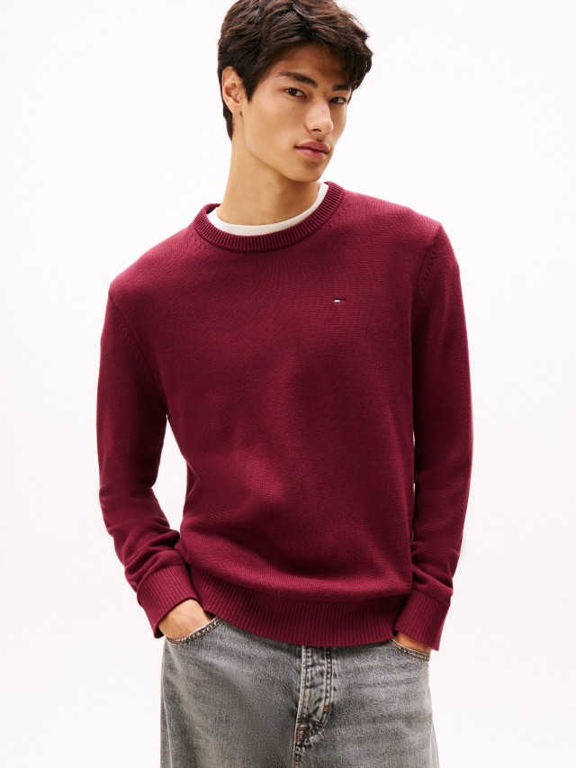 Tommy Hilfiger Tjm Slim Ess Sweater Ext Ανδρικό Πλεκτό Μπορντό
