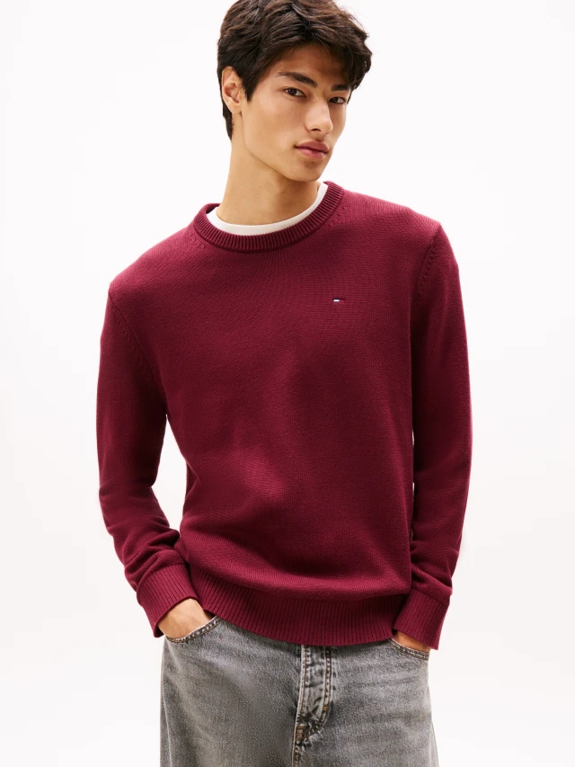 Tommy Hilfiger Tjm Slim Ess Sweater Ext Ανδρικό Πλεκτό Μπορντό