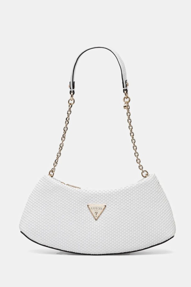Guess Phaedra Top Zip Shoulder Bag Γυναικεία Τσάντα Λευκή