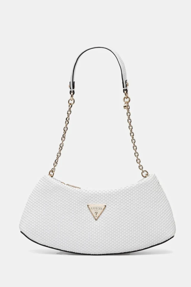 Guess Phaedra Top Zip Shoulder Bag Γυναικεία Τσάντα Λευκή