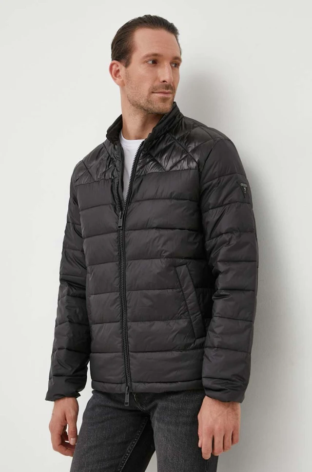 Guess Light Puffa Jacket Ανδρικό Μπουφάν Μαύρο