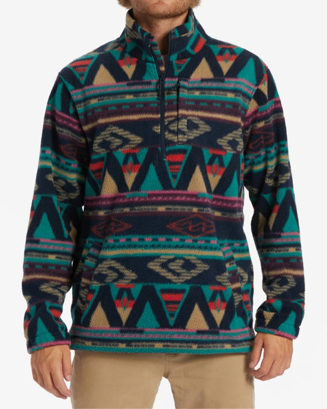 Billabong Boundary Mock Neck Ανδρικό Fleece Μπλε Multi Color