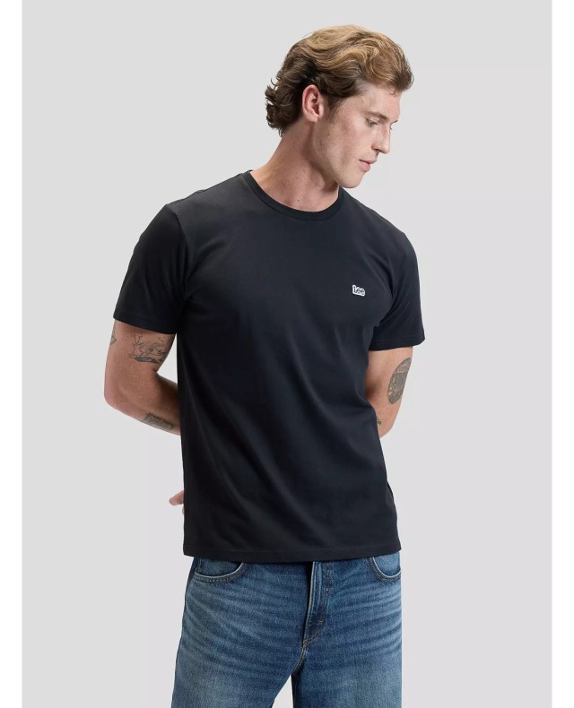 Lee Ss Patch Logo Tee Washed Black Ανδρική Mπλούζα Μαύρη