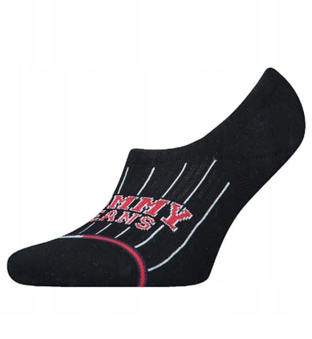 Tommy Hilfiger Th Uni Tj Footie High Cut 1p Pinstripe Κάλτσες Μαύρες