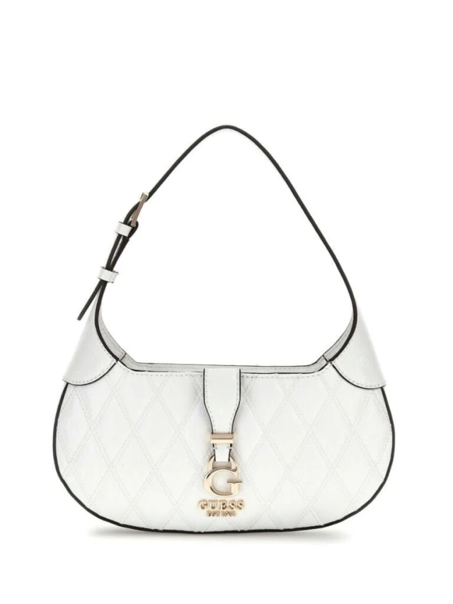 Guess Adi Convertible Xbody Top Zip Γυναικεία Τσάντα Λευκή
