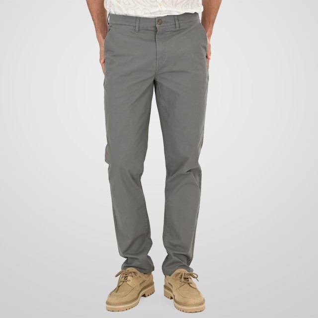 Rebase Ανδρικο Παντελονι Chino Γκρι