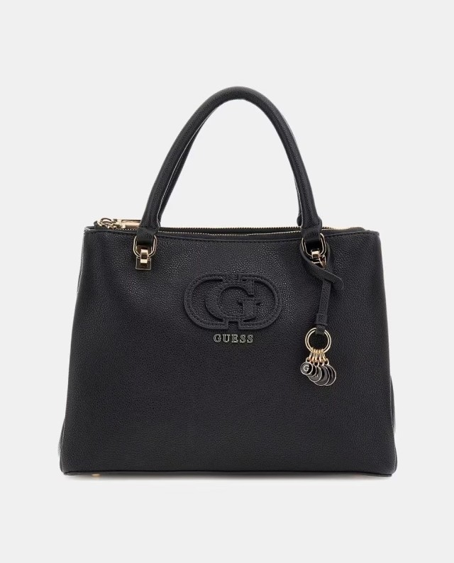 Guess Calebra Hobo Status Satchel Γυναικεία Τσάντα Μαύρη