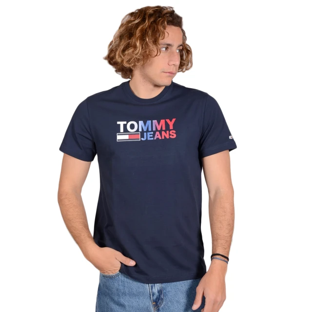 Tommy Hilfiger Tjm Color Corp Logo Tee Ανδρικη Μπλουζα Μπλε