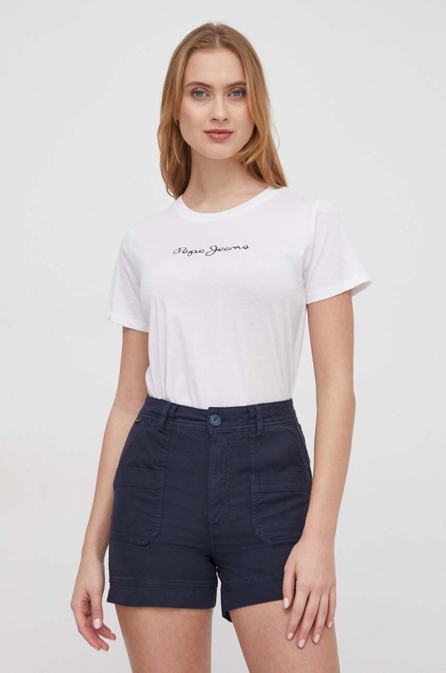 Pepe Jeans E2 Drop 2 Lorette Γυναικεία Μπλούζα Λευκή