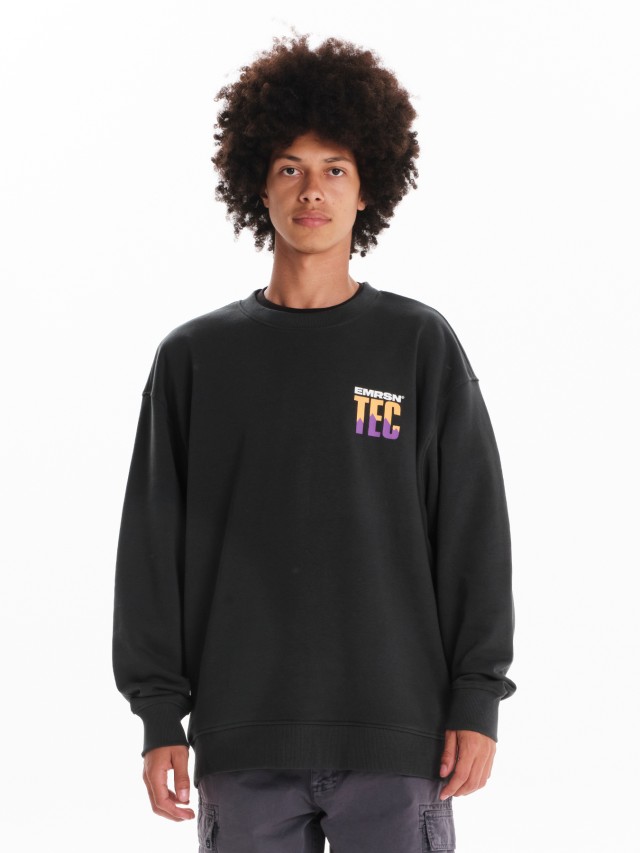 Emerson Mens Classic Oversized Crew Neck Ανδρικό Φούτερ Πράσινο