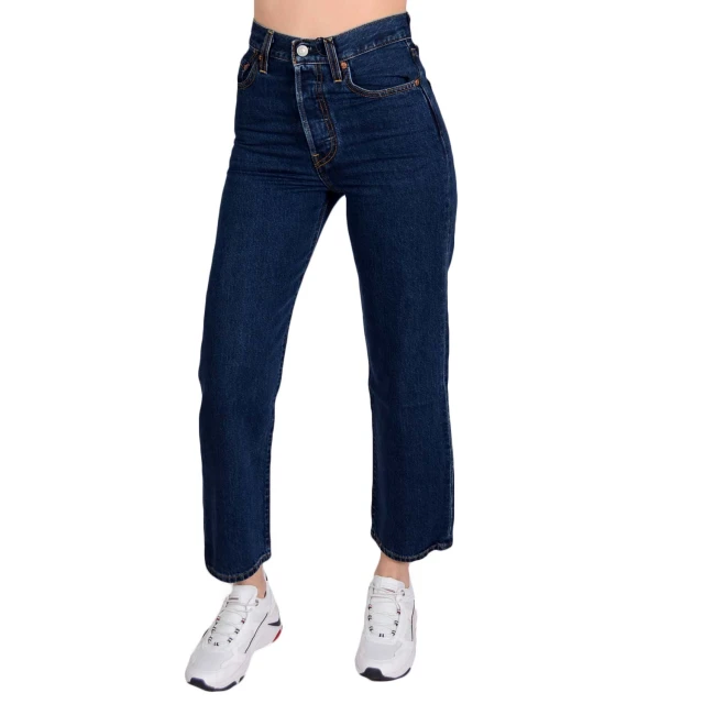 Levis Ribcage Straight Ankle Noe Dar Γυναικειο Παντελονι Τζιν Stone Wash