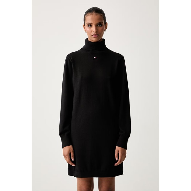 Tommy Hilfiger Tjw Ess Turtleneck Sweater Dress Γυναικείο Φόρεμα Μαύρο