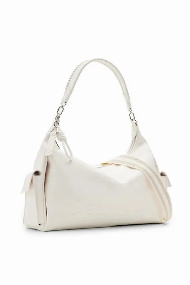 Desigual Bag_Half Logo 24 New Habana Γυναικεία Τσάντα Εκρου