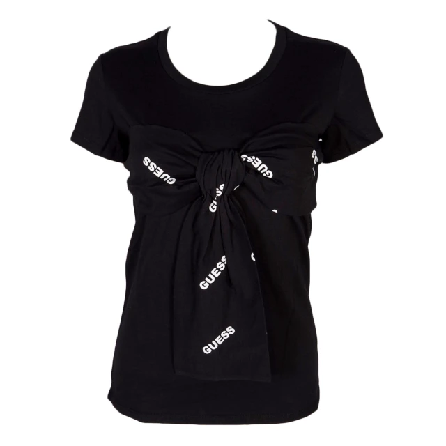 Guess Lucrezia Top Soft Γυναικειο Top Μαυρο