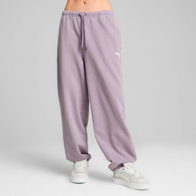 Puma Dare To Gym2k Relaxed Washed Pants Tr Γυναικείο Παντελόνι Φόρμας Λιλά