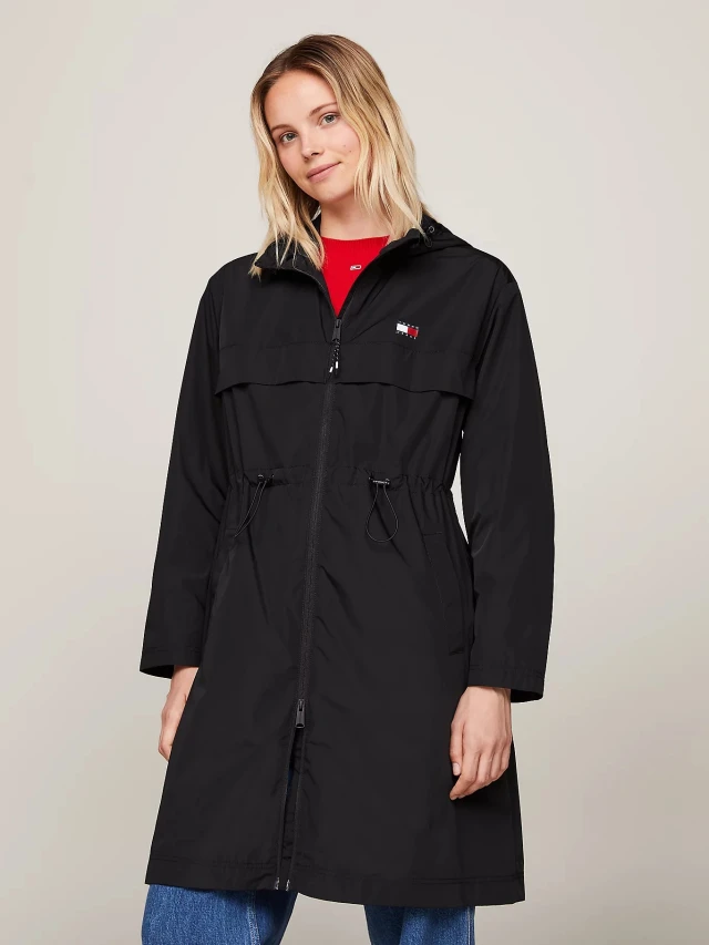 Tommy Hilfiger Tjw Chicago Waisted Coat Ext Γυναικείο Μπουφάν Μαύρο