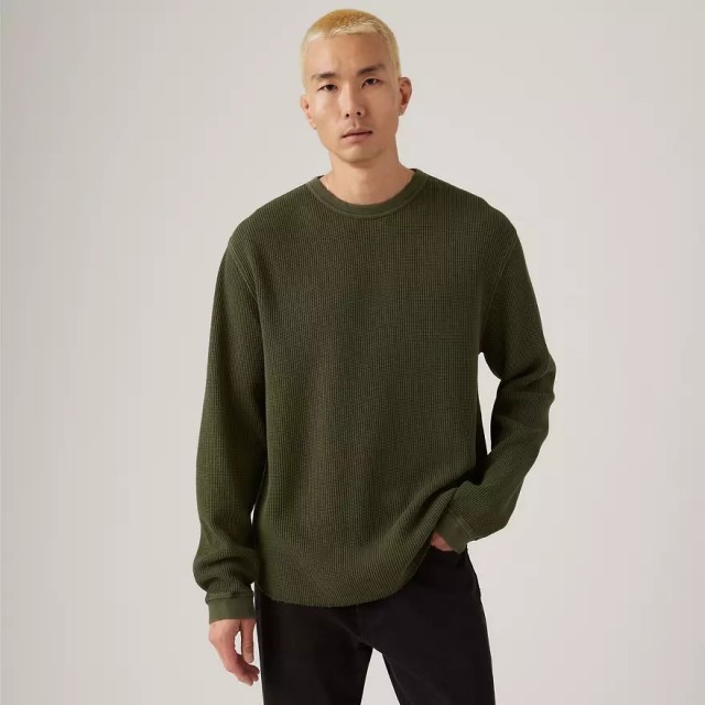 Levis Ls Rlx Thermal Tee Greens Ανδρική Μπλούζα Πράσινη