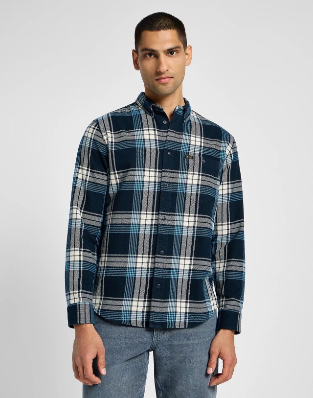 Lee Riveted Shirt Inky Blue Ανδρικό Πουκάμισο Καρο Μπλε