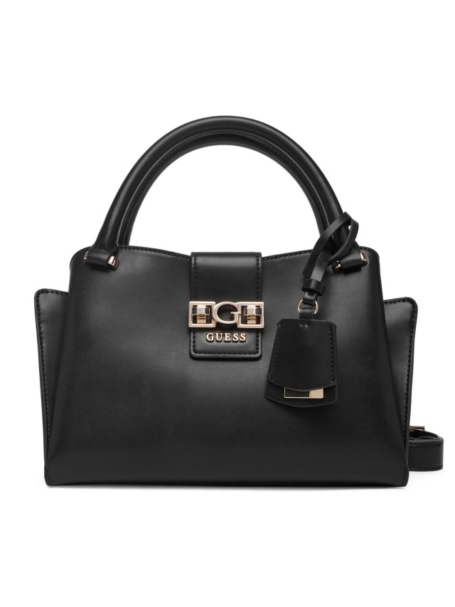 Guess Jane Small Satchel Γυναικεία Τσάντα Μαύρη