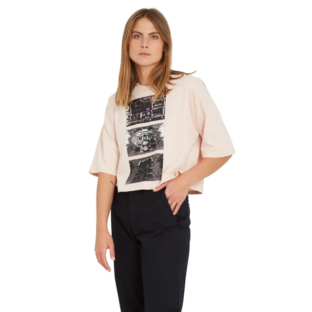 Volcom Fa Animoscillator Fa Tee Γυναικεια Μπλουζα Ροζ