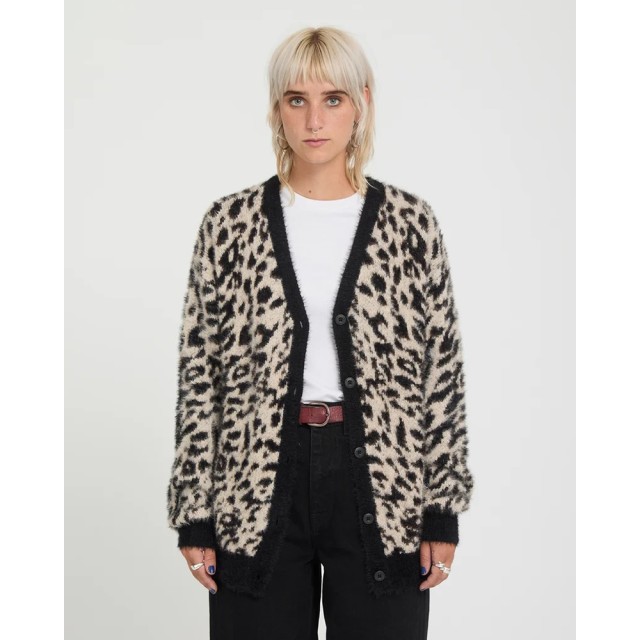 Volcom Tigardi Cardigan Γυναικεία Ζακέτα Πλεκτή Animal Print