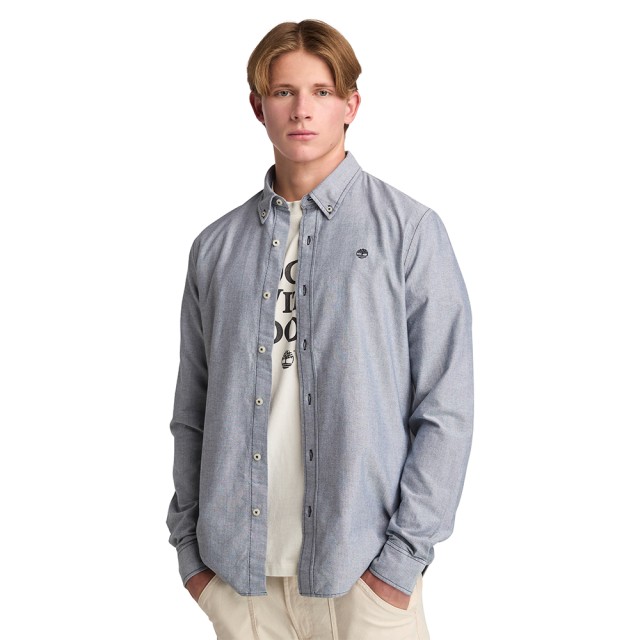 Timberland Oxford Shirt Dark Sapphire Yd Ανδρικό Πουκάμισο Γκρι