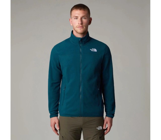 The North Face M 100 Glac Fz Midnight Petrol Ανδρική Ζακέτα Fleece Πετρόλ