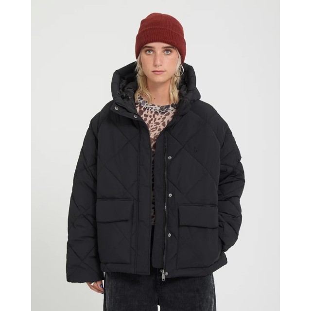 Volcom Out Of Boxy Puff Γυναικείο Μπουφάν Μαύρο