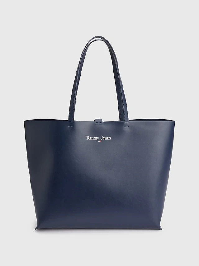 Tommy Hilfiger Tjw Essential Pu Tote Γυναικεια Τσαντα Μπλε