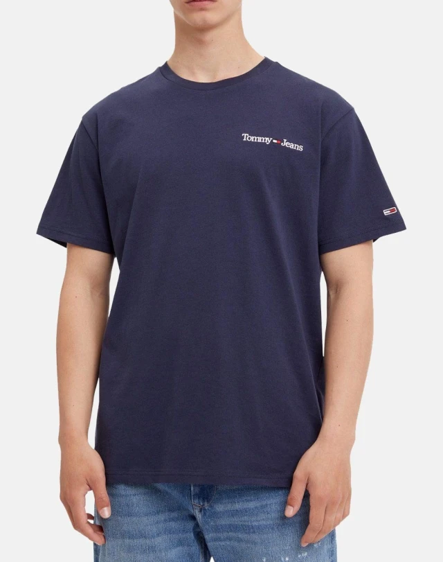 Tommy Hilfiger Tjm Clsc Linear Chest Tee Ανδρική Μπλούζα Μπλε
