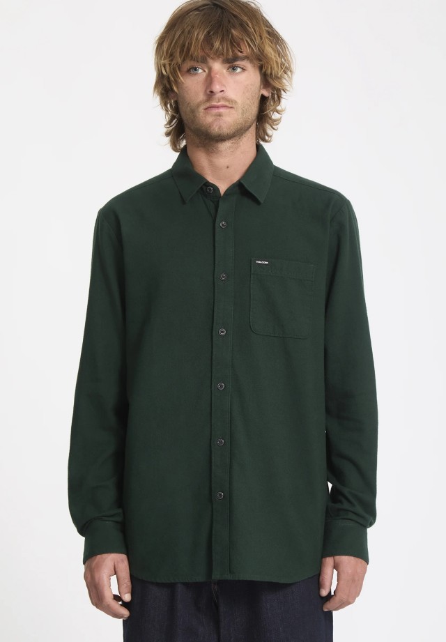 Volcom Caden Solid Ls Ανδρικό Πουκάμισο Πράσινο