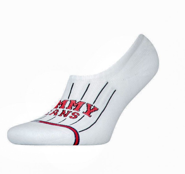 Tommy Hilfiger Th Uni Tj Footie High Cut 1p Pinstripe Κάλτσες Λευκές
