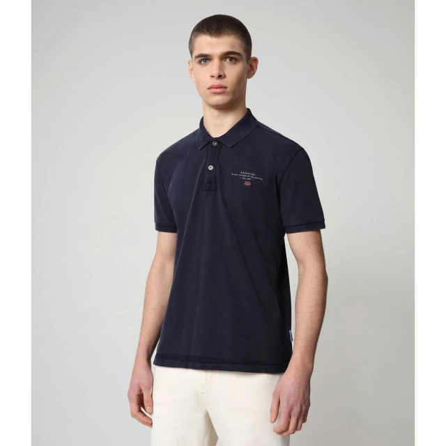 Napapijri Elbas 4 Blu Marine Ανδρικη Μπλουζα Polo Μπλε