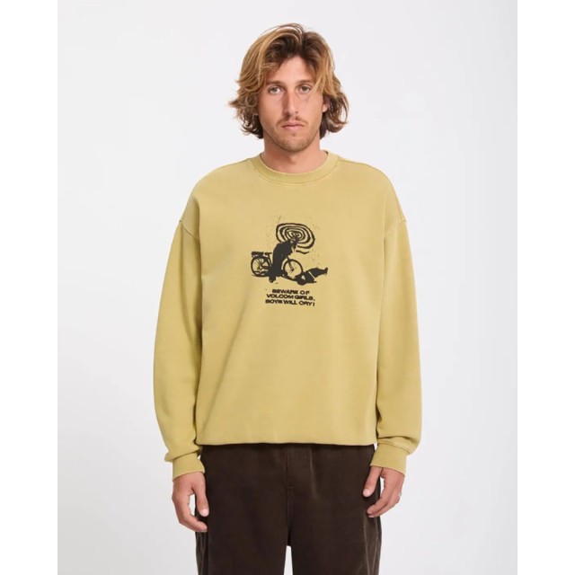 Volcom Lifer Crew Ανδρικό Φούτερ Μουσταρδί
